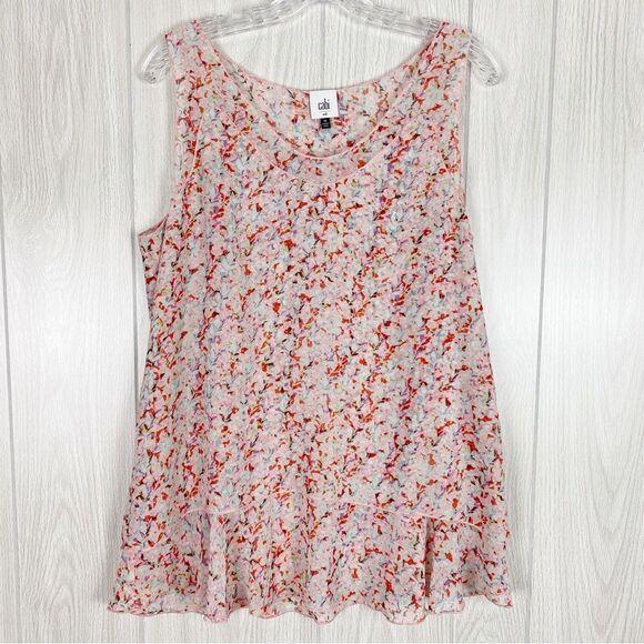 CAbi Tops - Cabi | Bella Floral Tiered Sleeveless Blouse Size Medium